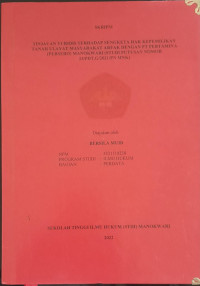 Image of TINJAUAN YURIDIS TERHADAP SENGKETA HAK KEPEMILIKAN TANAH ULAYAT MASYARAKAT ARFAK DENGAN PT PERTAMINA (PERSERO) MANOKWARI (STUDI PUTUSAN NOMOR 23/PDT.G/2021/PN MNK).