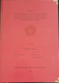 Image of ANALISIS HUKUM PERDATA ATAS KEWAJIBAN CORPORATE SOCIAL RESPONSIBILITY (CSR) PT. COKRAN RANSIKI BERDASARKAN UNDANG - UNDANG NOMOR 40 TAHUN 2007 TENTANG PERSEROAN TERBATAS.