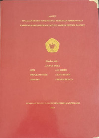 Image of TINJAUAN HUKUM ADMINISTRASI TERHADAP PEMBENTUKAN KAMPUNG BARU (STUDI DI KAMPUNG KOBREY DISTRIK RANSIKI)